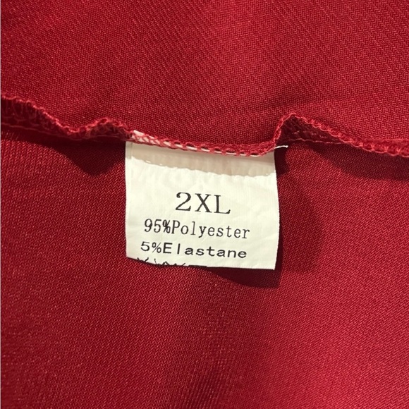 NWOT, Emery Rose, Stretch Asymmetrical Leopard And Red Blouse, 2X - Picture 7 of 11
